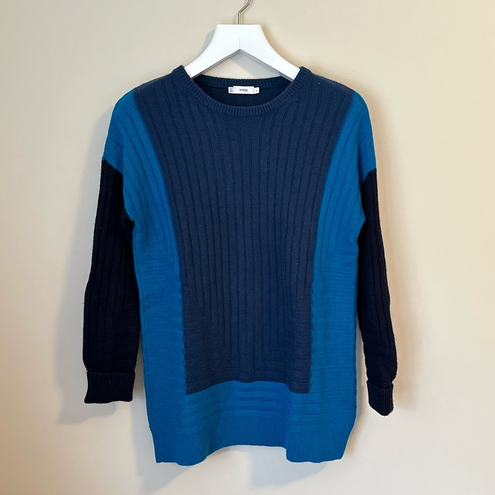 VINCE wool & cashmere colorblock sweater size S